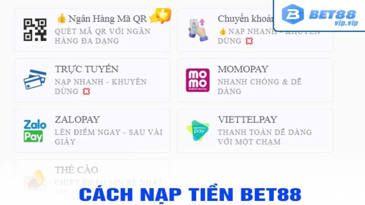 Cách nạp tiền bet88